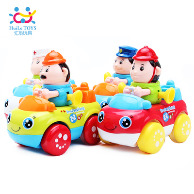 汇乐职业快乐车队 趣味发条惯性玩具小车 儿童益智趣味小玩具车
