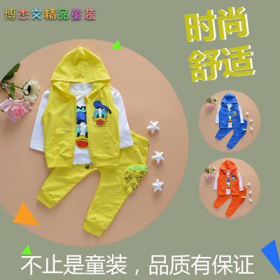 童装2016春款纯棉运动套装1-3周岁男女儿童休闲服装韩版厂家直销