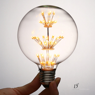 灯的艺术与设计 LED节能E27螺口球泡3W爱迪生火树银花装饰灯泡