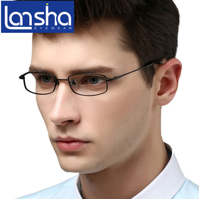 蓝莎 纯钛镜架全框眼镜架 配高度数近视眼镜眼镜框小脸男士 8117