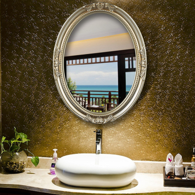 高档欧式时尚防水洗漱台化妆镜 可悬挂浴室镜 可壁挂卫生间装修镜