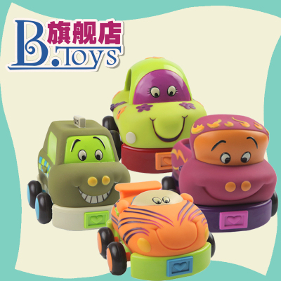 美国B.Toys回力车玩具车软胶 儿童惯性小汽车套装宝宝玩具工程车