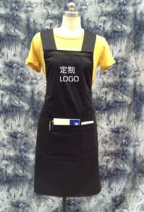 围裙韩版餐厅酒店工作服可爱时尚服务员厨房围腰包邮围裙定制LOGO