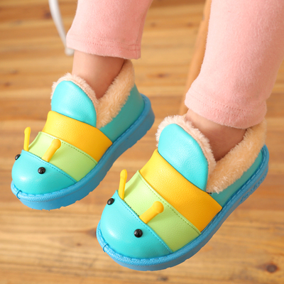 儿童雪地靴2015新款卡通毛毛虫防水防滑宝宝短靴子男女童冬季棉鞋
