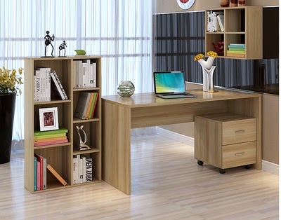特价 板式书桌书架组合简约现代台式家用学习书柜更1.2电脑桌包邮