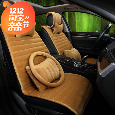 超柔短毛绒汽车坐垫 冬季保暖舒适五座通用座垫座套