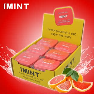 IMINT艾美维C味无糖薄荷糖压/片含片铁盒18盒装零食批发