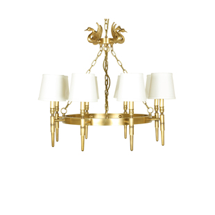 默谷|新中式简约6头全铜吊灯 现代欧式北欧美式创意别墅客厅灯具