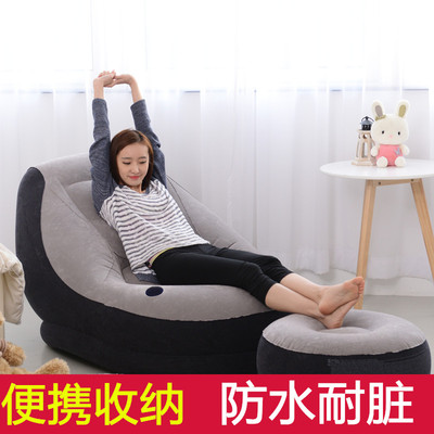单人懒人沙发 INTEX沙发椅可爱躺椅充气沙发床午休豆袋椅创意靠背