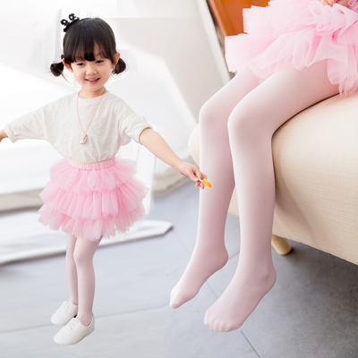 女童袜子连裤袜春夏薄款1-3-5-7-9岁小女孩纯棉舞蹈袜纯色跳舞袜