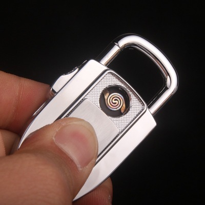 双环钥匙扣中邦JOBON点烟器 USB环保充电打火机 钥匙扣挂件烟具