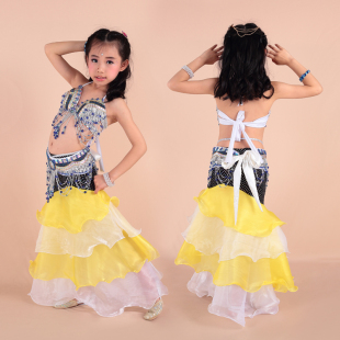 儿童肚皮舞高档演出服装新款夏季印度舞女童练习服装表演套装包邮