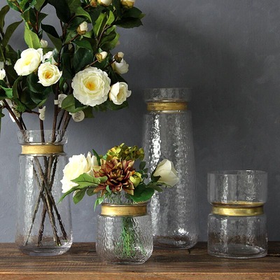 卢克兹手工玻璃花瓶花插 新古典美式欧法式乡村田园花器 现代简约