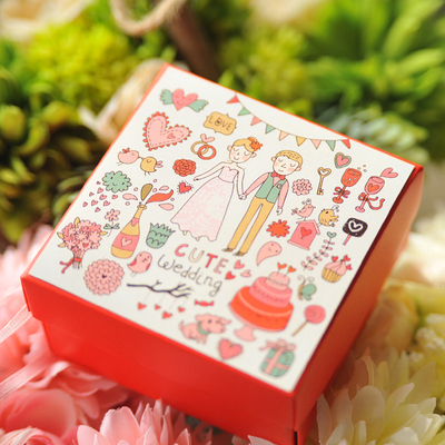 特 可爱卡通创意 欧式个性结婚喜糖盒 礼糖盒 粉色红色小糖盒
