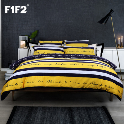 F1F2家纺 全棉特价床上用品纯棉四件套美式 时尚潮流个性床品唯爱
