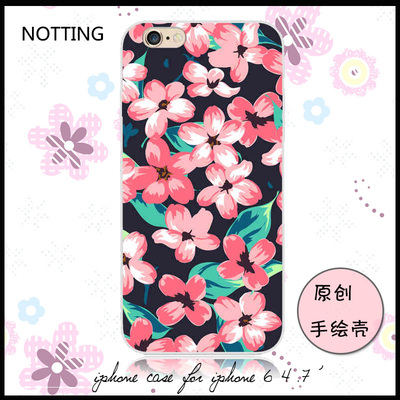 韩国玫瑰花朵 iphone6s手机壳苹果6全包防摔硬壳4.7原创新款花朵