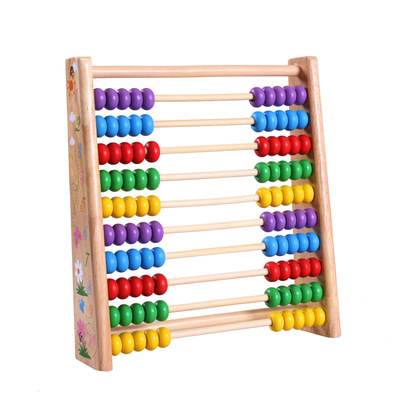儿童算盘木制 算珠十档计算架 珠算数学算术早教教具宝宝益智玩具
