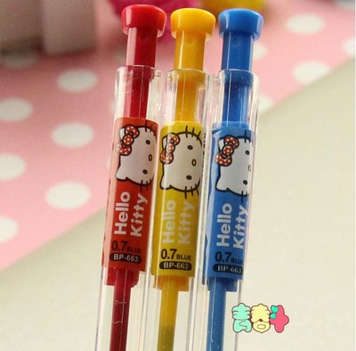 青春斗-新品Hello Kitty按动式圆珠笔 韩国创意文具 可爱卡通笔