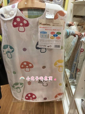 日本本土初生儿婴儿睡袋六层纱布宝宝防踢被儿童睡袋日本制