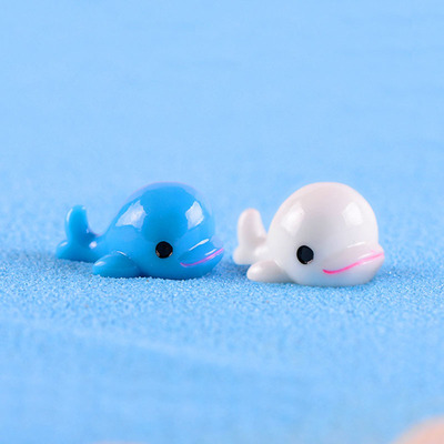 微景观摄影摆件可爱小动物装饰创意蓝白树脂海豚海洋造景迷你卡通