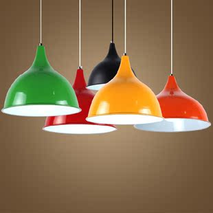 彩色吊灯餐厅灯罩单头办公室理发店创意个性现代咖啡厅吊灯工业风