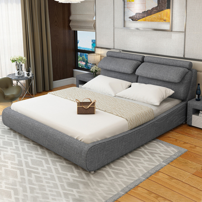 布艺床布床可拆洗 小户型双人床榻榻米床现代简约1.81.5m储物婚床