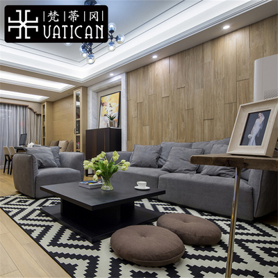 现代中式布艺沙发组合北欧简约小户型客厅沙发简欧欧式样板房家具