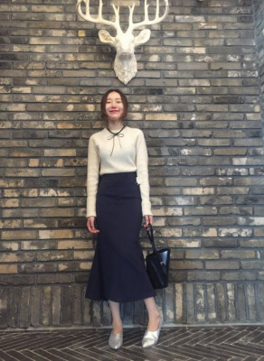 2017韩版新款秋冬气质小女人鱼尾裙摆高腰包臀半身中长裙A字显瘦