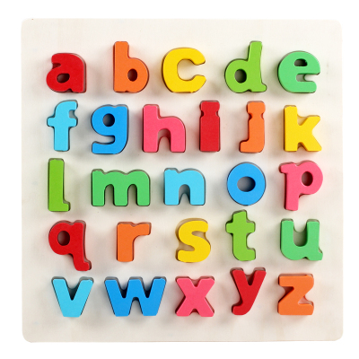 立体数字字母拼图拼板几何形状配对早教益智幼儿园教具木制玩具