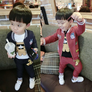 童装1婴幼儿男童春秋装运动两件套2小童男宝宝韩版棒球服套装3岁