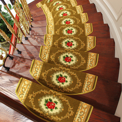 欧式实木楼梯踏步垫旋转实木楼梯地毯脚踏垫楼梯垫子脚垫可定制
