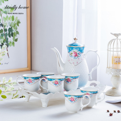家用耐热水杯套装创意欧式水具茶杯茶具套装陶瓷杯子冷水壶套装