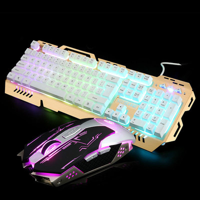 有线发光游戏键盘鼠标套装双飞燕lol台式电脑cf机械手感键鼠网吧