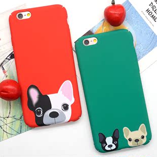 苹果6s手机壳可爱小狗保护套iPhone6磨砂卡通硬6plus创意个性潮