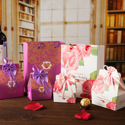 幽萨米 2016新款喜糖盒子创意回礼 婚庆用品糖果盒 结婚婚礼糖袋