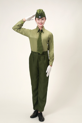 2016国民党军装美式间谍军服军绿色民国军官服女特务演出摄影服装