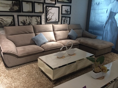 广东布艺简约现代大户型布艺沙发L型可拆洗布沙发组合家具