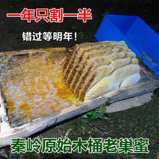 蜂巢蜜蜂蜜纯天然农家自产野生蜂窝蜜老巢蜜500g盒装秦岭土蜂蜜