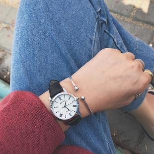 韩国原宿经典复古简约皮带时尚情侣气质手表学生休闲运动港风腕表