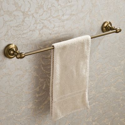 欧式仿古铜色卫浴挂件太空铝拉丝单杆毛巾杆加长毛巾置物架浴巾杆