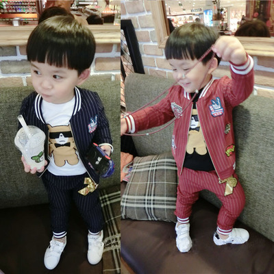 童装男童秋装套装2016新款小童韩版棒球服1-2-3岁半男宝宝运动服