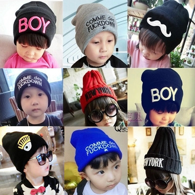 韩版儿童休闲套头帽子男女双层毛线保暖护耳帽秋冬季小孩宝宝帽子