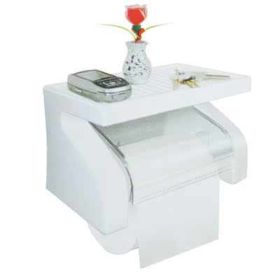 雅居卫生间纸巾盒厕纸盒塑料防水厕所可置物架洗漱台卷纸器纸巾架
