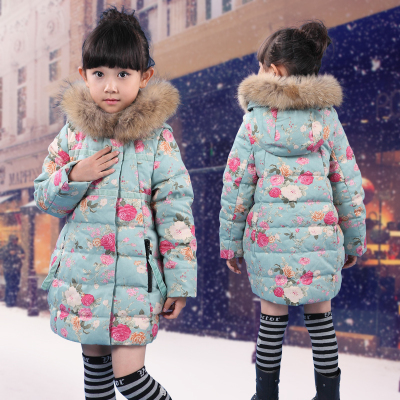 童装2016新款儿童棉衣外套韩版女童冬装棉袄中大童加厚真毛领外套