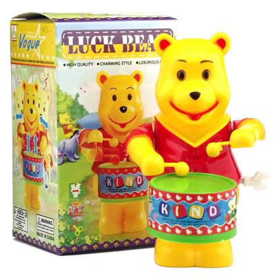 可爱小熊打鼓维尼熊连续敲鼓儿童玩具发条玩具打鼓玩具儿童1-3岁