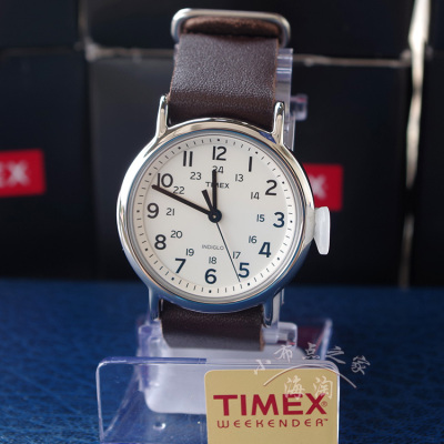 2016新款Timex 天美时  中性款复古小牛皮表带石英腕表T2N893现货