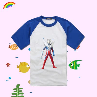 2017夏装童装短袖T恤男儿童奥特曼超人纯棉上衣卡通图案衣服