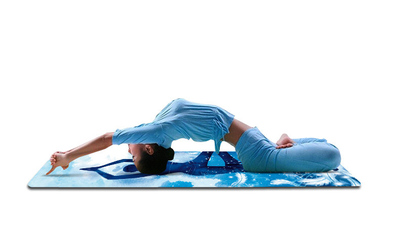 普拉提健美操仰卧起坐麂皮绒印花运动健身瑜伽垫天然橡胶垫爬行垫
