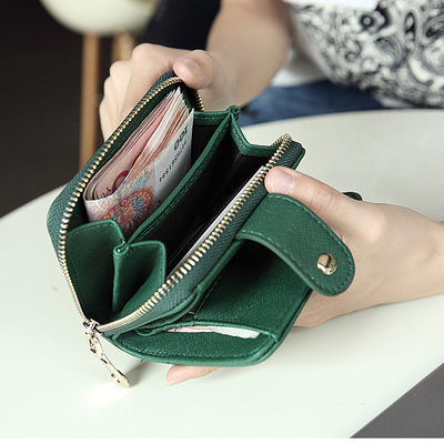钱包短款女2016新款韩版时尚潮流手拿小钱包二折拉链搭扣女士卡包
