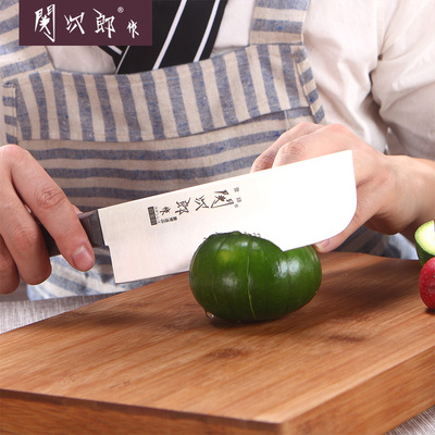 台湾关次郎作薄刃型水果刀蔬果刀紫檀木柄不锈钢日式小厨刀